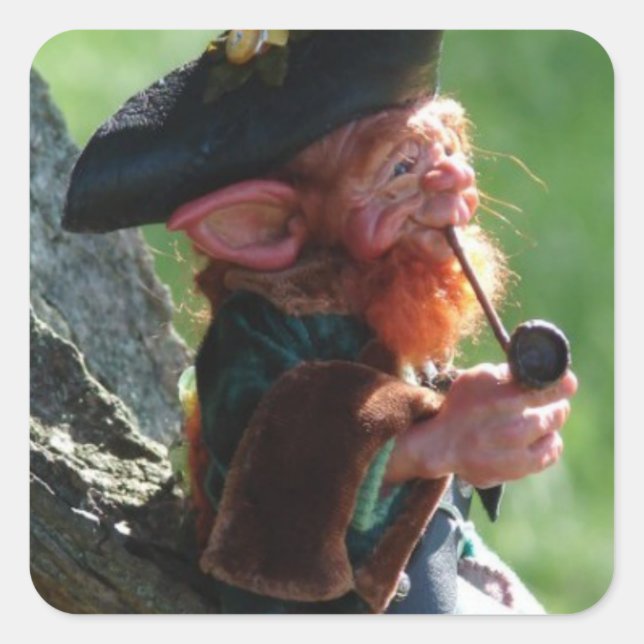 echter Kobold Quadratischer Aufkleber (Vorderseite)