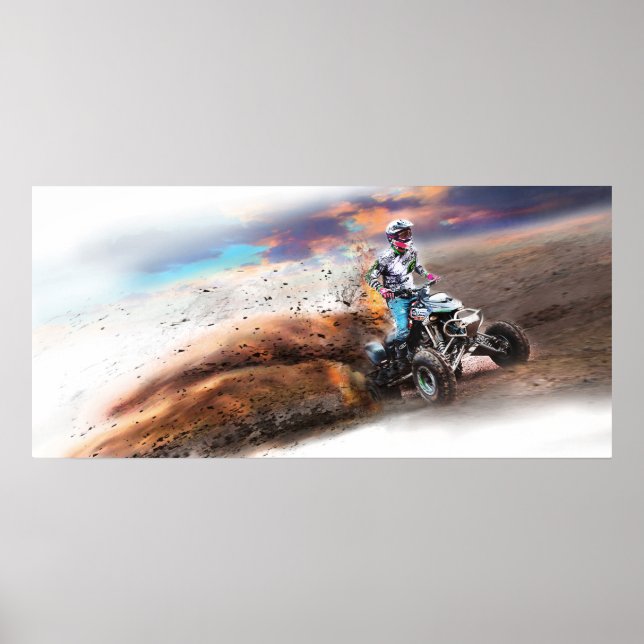 Echter Quad Bike Fun für Jungs Poster (Vorne)