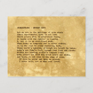 echter Schreibmaschine Shakespeare Sonett 116 (CXV Einladung
