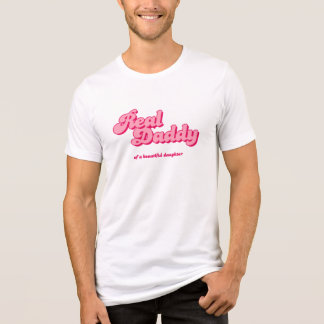 Echter Vater einer Tochter, Pink Retro Tri-Blend Shirt