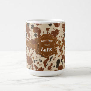 Echtes 100% Latte-Kuhfell-Muster-Tasse Neutral Kaffeetasse