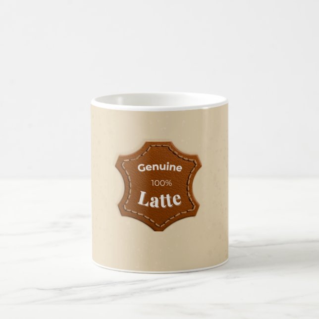 Echtes 100% Latte neutrales Muster Mug Kaffeetasse (Mittel)