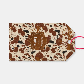 Echtes 100% Latte-Rindledermuster | Neutral Geschenkanhänger