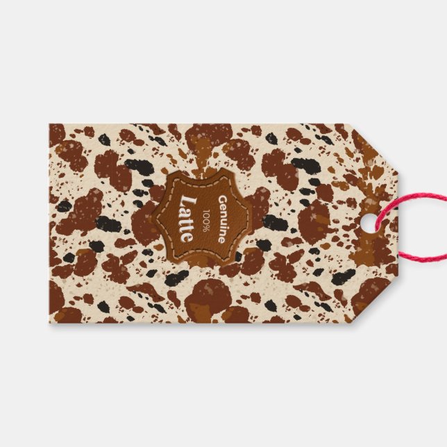 Echtes 100% Latte-Rindledermuster | Neutral  Geschenkanhänger (Vorderseite (Horizontal))