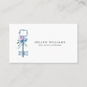 - Echtes Anwesen-Beurteiler mit Blumenschlüssel Visitenkarte
