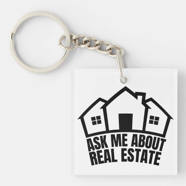 Echtes Anwesen - Frag mir über echtes Anwesen Schlüsselanhänger (Vorderseite)