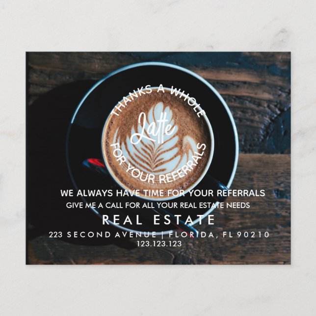 Echtes Anwesen Kaffeeüberweisungen Ankündigung Flyer (Vorne)