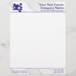 Echtes Anwesen. Konstruktion. Blue Silver Briefbogen