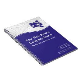 Echtes Anwesen. Konstruktion. Blue Silver Notizblock