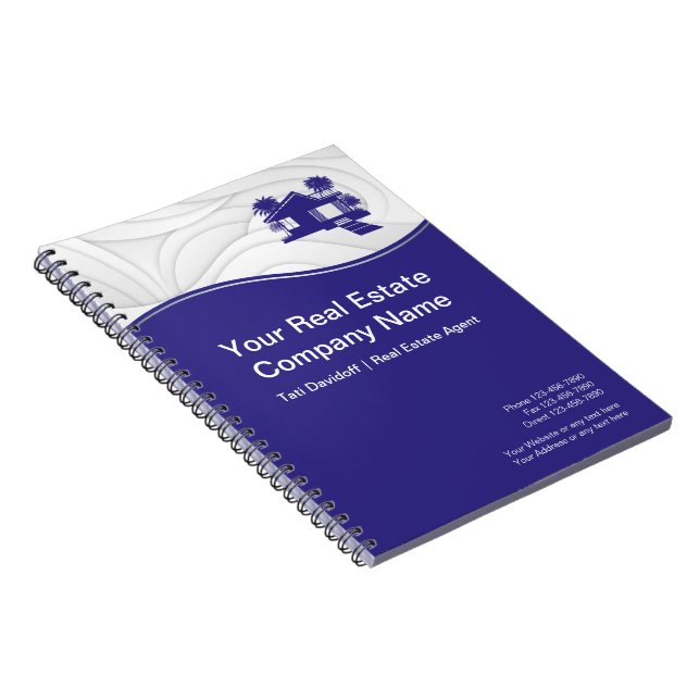 Echtes Anwesen. Konstruktion. Blue Silver Notizblock (Rechte Seite)