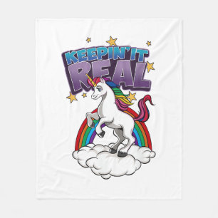 Echtes Einhorn T-Shirt Fleecedecke