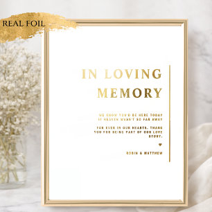 Echtes Folien-"In Loving Memory"-Minimalist-Hochze Foliendrucke