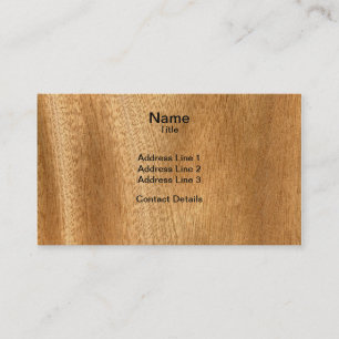 Echtes gescanntes Sapele Veneer Woodgrain Visitenkarte