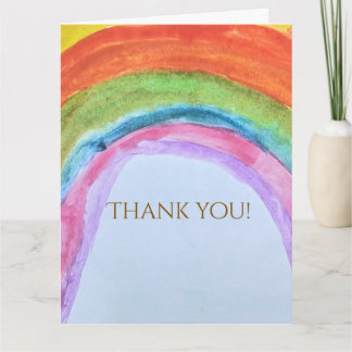 Echtes Kinder Regenbogen Wasserfarben Geburtstag Dankeskarte