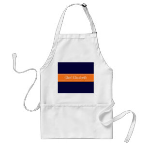 Echtes Marineblau, Kürbisband Namensmonogramm Schürze