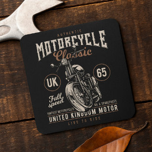 Echtes Motorrad-Klassiker Quadratischer Aufkleber