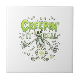 Echtes Skelett Halloween Knochen Spinne Wir Fliese