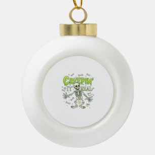 Echtes Skelett Halloween Knochen Spinne Wir Keramik Kugel-Ornament