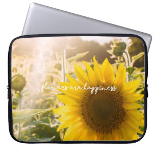 Echtes Sonnenblumen-Foto Feld Blumen sind Glück Laptopschutzhülle