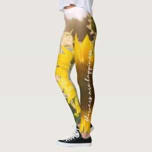Echtes Sonnenblumen-Foto Feld Blumen sind Glück Leggings