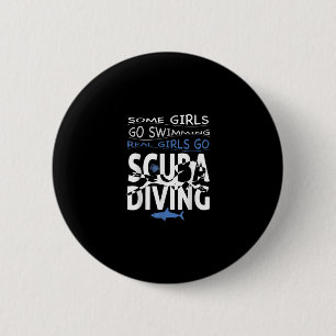 Echtes Tauchen Mädchen Einige Schwimmen Lustiges G Button