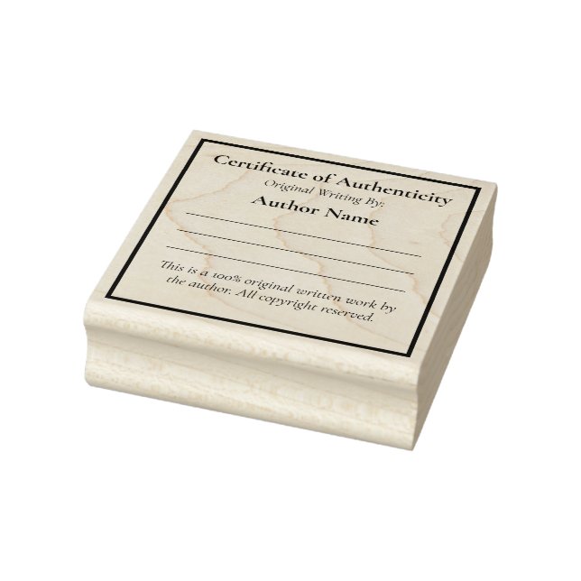 Echtheitsbescheinigung für Schriftsteller Gummistempel (Stempel)