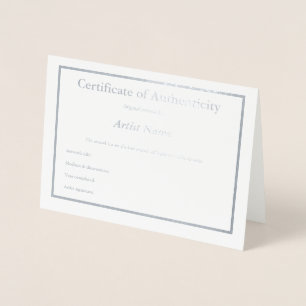 Echtheitszeugnis Art Foil Card Folienkarte