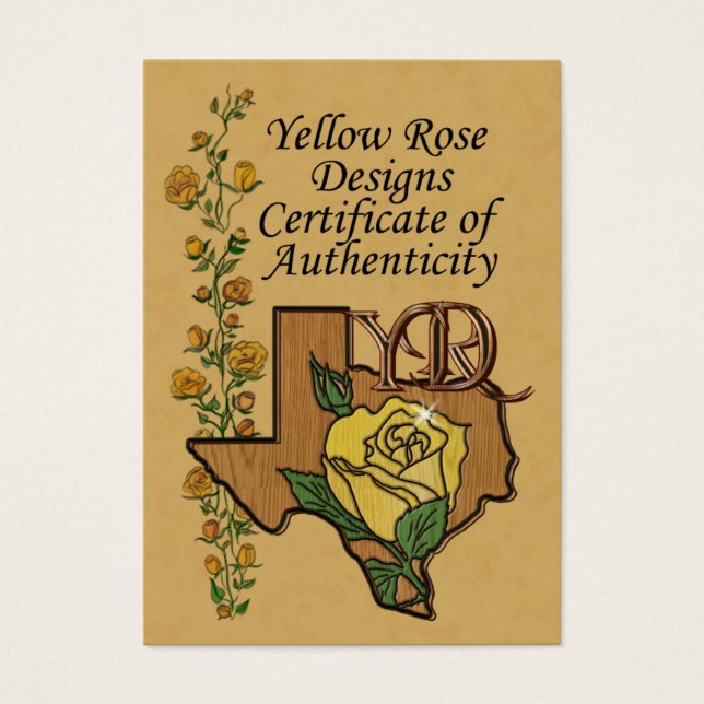 Echtheitszeugnis für Schmuck aus Metall (Vorderseite)