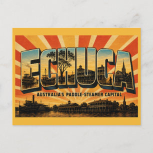 Echuca Victoria Paddle-Steamer Hauptstadt Postkarte