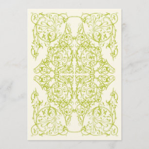 Ecke Blüh Hochzeitseinladung (Chartreuse) Einladung