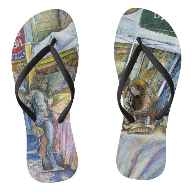 Ecke der FliegenSchweinezucht und Wein ein bissche Flip Flops (Fußbett)