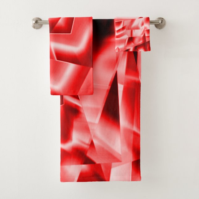 Ecke der geneigten Quadrate, rot bis weiß Badhandtuch Set (Insitu)