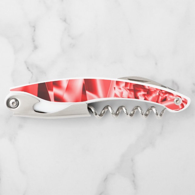 Ecke der geneigten Quadrate, rot bis weiß Kellnermesser (Vorderseite)