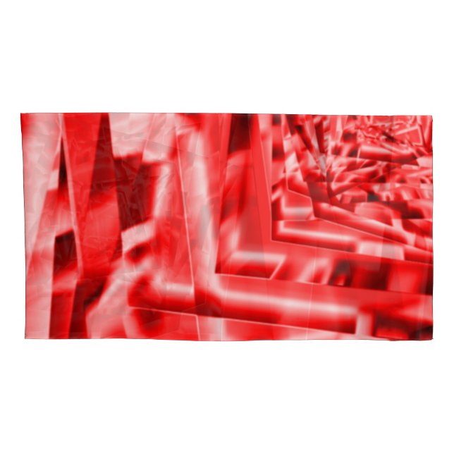 Ecke der Quadrate, rot mit weißen Teilen Kissenbezug (Rückseite-Rechts)