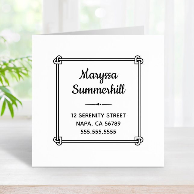 Ecke Herz geformt Knot Rahmen Adresse Gummistempel (Von Creator hochgeladen)