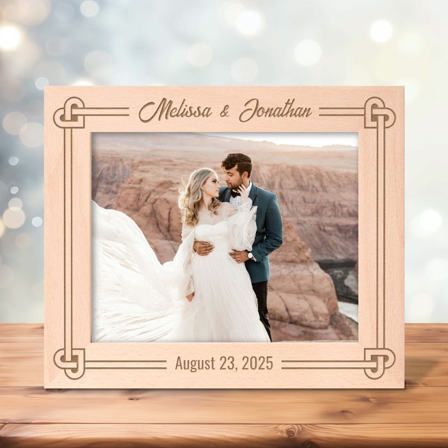 Ecke Herz gestreifter Knotrahmen Hochzeit 10x8 Geätzte Rahmen (Von Creator hochgeladen)