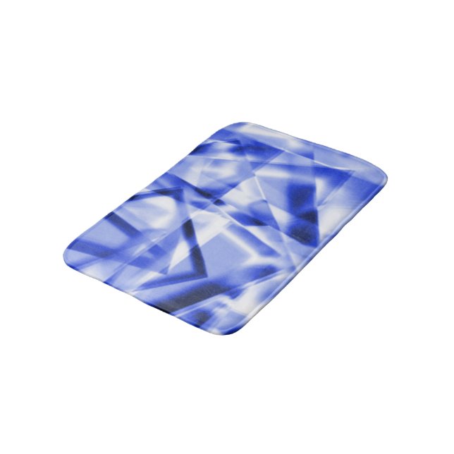 Ecke mit quadratischen Acrylteilen, blau bis weiß Badematte (Schrägansicht)