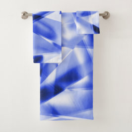 Ecke mit quadratischen Acrylteilen, blau bis weiß Badhandtuch Set