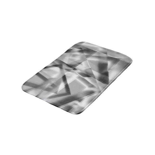 Ecke mit quadratischen Acrylteilen, grau bis weiß Badematte (Schrägansicht)
