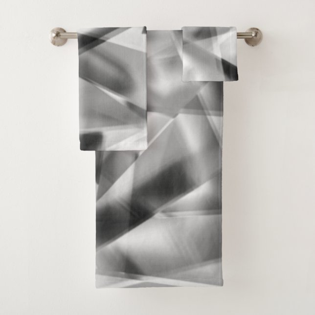 Ecke mit quadratischen Acrylteilen, grau bis weiß Badhandtuch Set (Insitu)