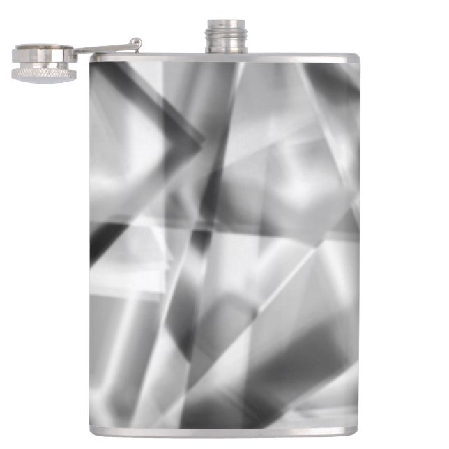 Ecke mit quadratischen Acrylteilen, grau bis weiß Flachmann (Geöffnet)