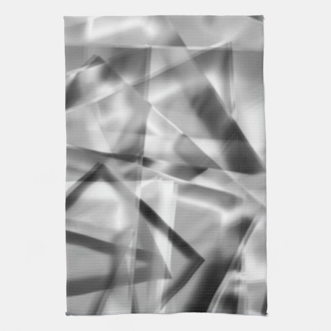 Ecke mit quadratischen Acrylteilen, grau bis weiß Geschirrtuch (Vertikal)