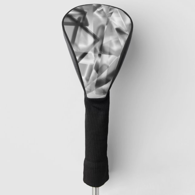 Ecke mit quadratischen Acrylteilen, grau bis weiß Golf Headcover (Vorderseite)