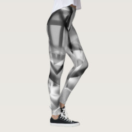 Ecke mit quadratischen Acrylteilen, grau bis weiß Leggings
