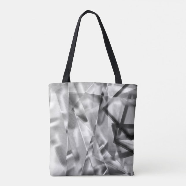 Ecke mit quadratischen Acrylteilen, grau bis weiß Tasche (Rückseite)