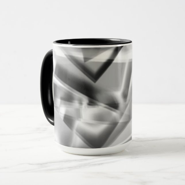 Ecke mit quadratischen Acrylteilen, grau bis weiß Tasse (Vorderseite Links)