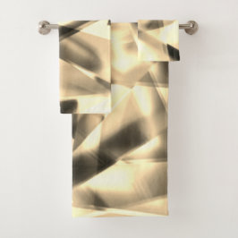 Ecke mit quadratischen Acrylteilen, hellbeige Badhandtuch Set