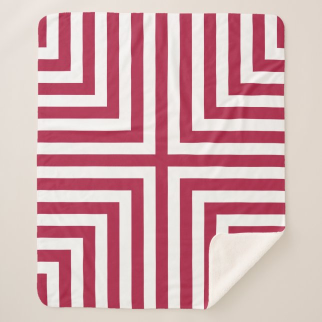 Ecke mit rotem Streifen, Wiederholungsmuster Sherpadecke (Vorderseite)