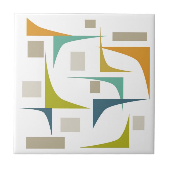 Ecken Mittelalter Moderne Art Geometric Fliese (Vorderseite)
