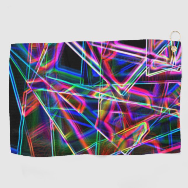 Ecken und farbenfrohe Neonecken Golfhandtuch (Horizontal)